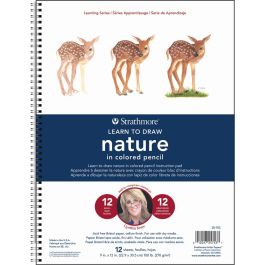 Strathmore Learning Series Learn to Draw - Nature 9'' x 12'' Extra White Vellum 270 GSM Long Side Spiral Art Book of 12 Sheets