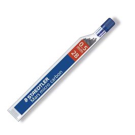 Staedtler Mars Micro Carbon 250 - 0.5 MM Black 2B - Mechanical Pencil Leads - Pack of 12