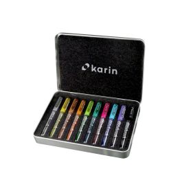 Karin DecoBrush - Pigment Based Marker - Brush Tip -  Set of 10 Colours