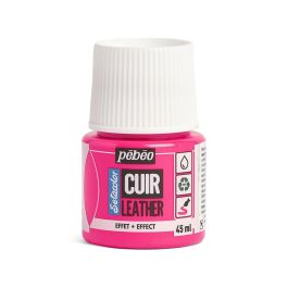 Pebeo Setacolour Leather Paint - 45 ml Bottle - Fluorescent Pink (48)