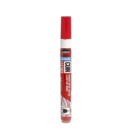 Pebeo Setacolour Leather Paint Marker - Extra-Fine Round Tip - 0.7 MM - Intense Red (63)