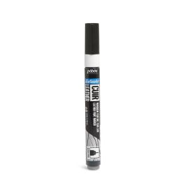 Pebeo Setacolour Leather Paint Marker - Extra-Fine Round Tip - 0.7 MM - Extreme Black (68)