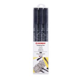 Snowman Drawing, Zentangle & Manga Fine Liner Pens - Pack of 3