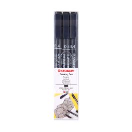 Snowman Drawing, Zentangle & Manga Pens - Black - 0.4 - Pack of 3