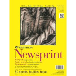 Strathmore 300 Series Newsprint Off- White 52 GSM Pads and Roll