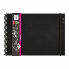 Anupam Slate Drawing Book Black Paper A4 180 GSM Optimal Coarse Texture, WireO Bound of 80 Pages