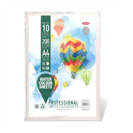 Anupam Professional Watercolour Paper A4 Natural White Cold Press 200 GSM Paper, Polypack of 10 Sheets