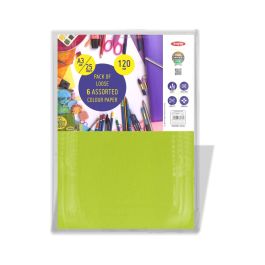 Anupam Coloured Paper A3 120 GSM, Polypack of 6 Assorted Colours 25 Sheets