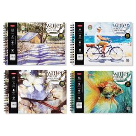 Anupam Professional Watercolour Paper A4 Natural White Cold Press 300 GSM Paper, Wire-O Book of 12 Sheets