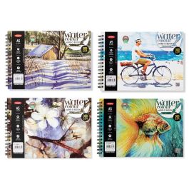 Anupam Professional Watercolour Paper A5 Natural White Cold Press 300 GSM Paper, Wire-O Book of 12 Sheets