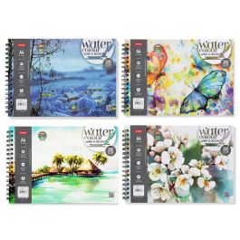 Anupam Professional Watercolour Paper A4 Natural White Cold Press 200 GSM Paper, Wire-O Book of 20 Sheets