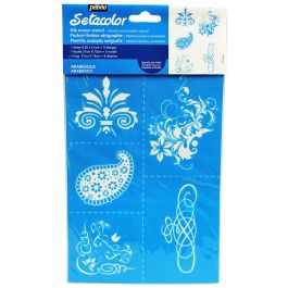 Pebeo Setacolor Silk Screen Stencil - Arabesque - A5 Size - 5 designs