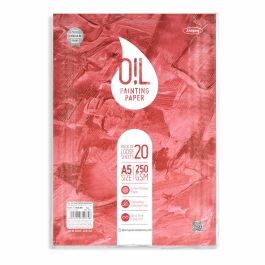 Anupam Oil Painting Paper A5 250 GSM Linen Emboss Natural White Paper, Polypack of 20 Sheets