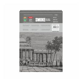 Anupam Cartridge Drawing Paper Smoke Grey Toned A5 140 GSM Optimal Coarse Texture, WireO Bound of 100 Sheets