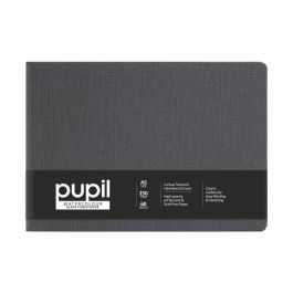 Anupam Pupil Watercolour Black Toned Paper A5 250 GSM Cold Press, Hard Bound with Canvas Textured Cover of 60 Pages