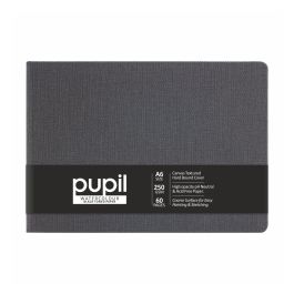 Anupam Pupil Watercolour Black Toned Paper A6 250 GSM Cold Press, Hard Bound with Canvas Textured Cover of 60 Pages