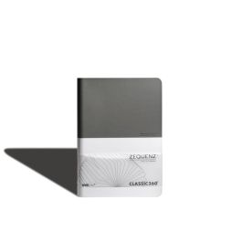 Zequenz Classic 360 - Basic+ Collection - Hard-Bound Soft Grey-White Cover - Blank + Squared Grid A5 (14.5 x 21 cm) - White Premium Paper - 70 GSM - Notebook of 200 Sheets