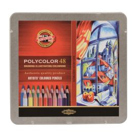 Koh-I-Noor Polycolor Artist's Coloured Pencils - Assorted - Set of 48 in Tin Box