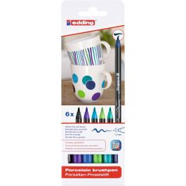 Edding Porcelain Brush Pen (1 - 4 MM) - Set of 6 - Cool Colours