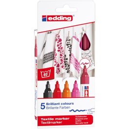 Edding Textile Marker (2 - 3 MM) - Set of 5 - Warm Colours