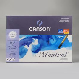 Canson Montval 300 GSM A3 Polypack of (4 + 1) Fine Grain Sheets