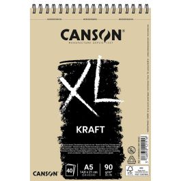 Canson XL Kraft Paper - 90 GSM A5 (14.8x 21 cm or 5.9 x 8.3'') -  Laid Texture Pad of 40 Sheets