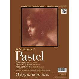 Strathmore 400 Series Pastel 11''x14'' 6 Assorted Pastel Shades Fine Grain 118 GSM Paper, Short-Side Glue Bound Pad of 24 Sheets