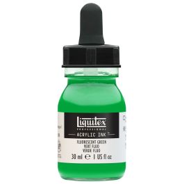 Liquitex Professional Acrylic Ink - Fluorescent Green (985) - Bottle of 30 ML