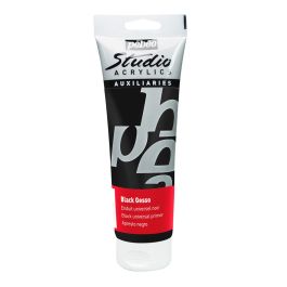 Pebeo Studio Acrylics Auxiliaries Gesso - Black - Tube of 250 ml