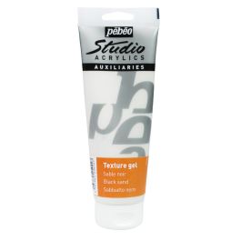 Pebeo Studio Acrylics Auxiliaries - Black Sand Texture Gel - Tube of 250 ml