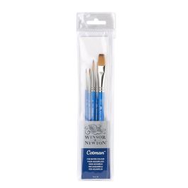 Winsor & Newton Cotman Watercolour Synthetic Hair Brush - Assorted Set- Short Handle - Pack of 5 - Set 2