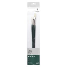 Winsor & Newton Winton Hog Bristle Brush - Assorted Set - Long Handle - Pack of 3 - SET 2