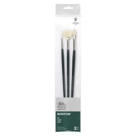 Winsor & Newton Winton Hog Bristle Brush - Assorted Set - Long Handle - Pack of 3 - SET 3