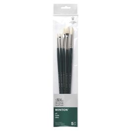 Winsor & Newton Winton Hog Bristle Brush - Assorted Set - Long Handle - Pack of 5 - SET 2