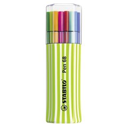 STABILO Pen 68 - Premium Colouring Felt-Tip Pen - Apple Green Case - 15 Assorted Colours