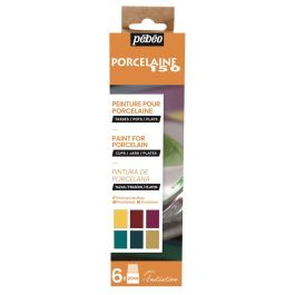 Pebeo Porcelaine 150 Ceramic Paint - Gloss Colours 6 x 20 ML  - Initiation Set 2