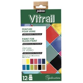 Pebeo Vitrail Glass Paint - 12 x 20 ML - Exploration Set