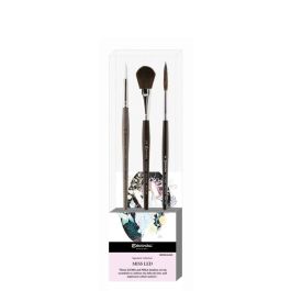 Escoda Signature Collection Brush Set – Miss Led - Set 1 - Ultimo – Oval Mop Size ¾” & Rigger 8 and Perla Round Pointed Size 10