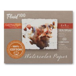 Speedball Fluid 100 Watercolour Paper - Cold Press 300 GSM - 15.24 cm x 20.32 cm or 6