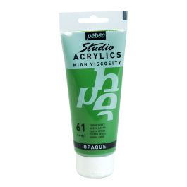 Pebeo High Viscosity Studio Acrylics - Green Earth (61) - Tube of 100 ML