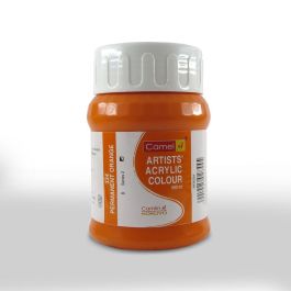 Camel Artists' Acrylic Colour - Permanent Orange (334) - Jar of 500 ML