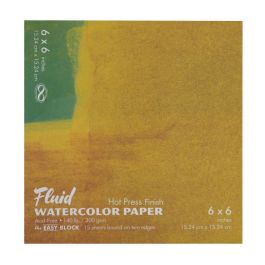 Speedball Fluid Watercolour Paper - Hot Press 300 GSM - 15.24 cm x 15.24 cm or 6