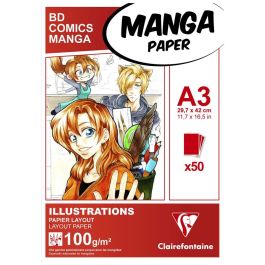 Clairefontaine - Fine Art Manga Illustration - Glued - Layout Paper Pad - A3 (297 mm x 420 mm or 11.7