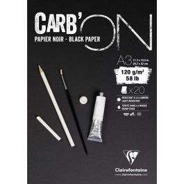 Clairefontaine - Fine Art Carb'ON - Glued - Drawing & Sketching Pad - A3 (297 mm x 420 mm or 11.7