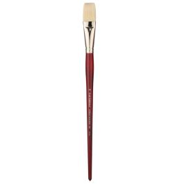 Art Essentials SUPREMO White Hog Bristle Brush - Series 140F - Flat - Long Handle - Size: 12