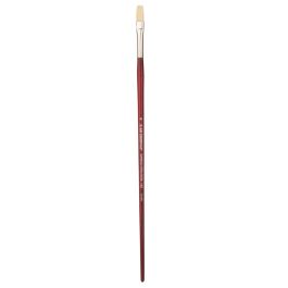 Art Essentials SUPREMO White Hog Bristle Brush - Series 140F - Flat - Long Handle - Size: 4