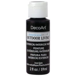 DecoArt Americana Decor - Durable Exterior Paint - Outdoor Living - 59 ML (2 Oz) Bottle - Iron Gate (01)