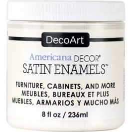 DecoArt Americana Décor Satin Enamels - 236 ML (8 Oz) Jar - Warm White (03)