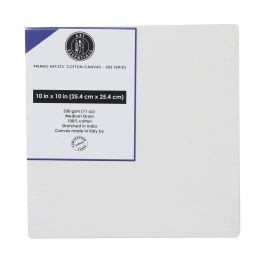 Art Essentials Primed Artists' Stretched Cotton Canvas - 502 Series - Medium Grain - 330 GSM / 11 Oz - 25.4 x 25.4 cm OR 10