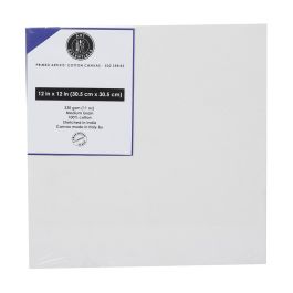 Art Essentials Primed Artists' Stretched Cotton Canvas - 502 Series - Medium Grain - 330 GSM / 11 Oz - 30.5 x 30.5 cm OR 12